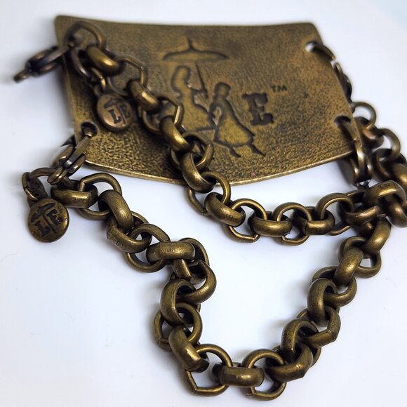 Lenny & Eva Large Brass Religious Proverb Double Chain Unique Signed Bracelet - Picture 5 of 10